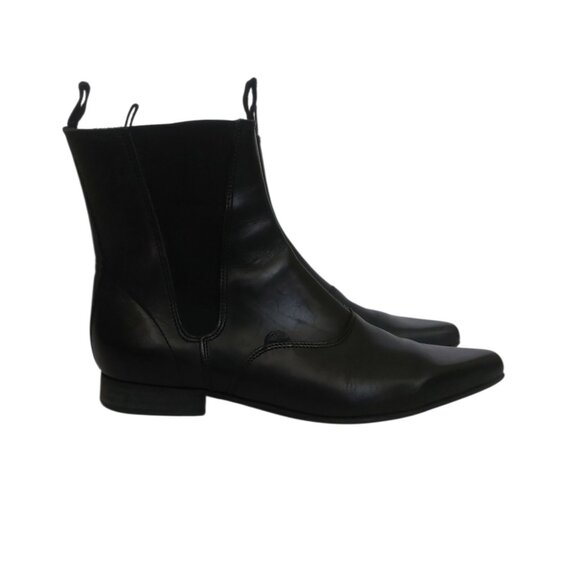 Underground England Black Leather Chelsea Winklepicker Boots Goth UK 10 / US 11 - Picture 6 of 15